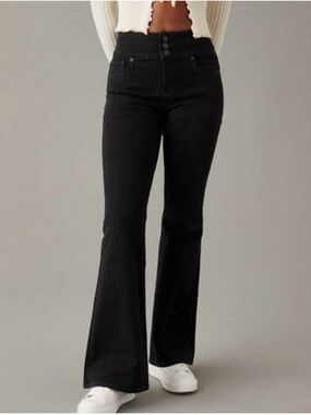 American Eagle Outfitters High-Rise Black Flare Jeans